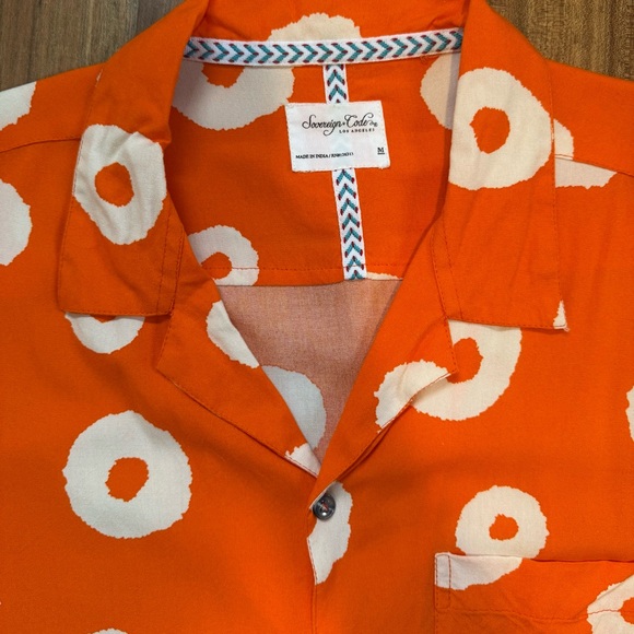 Sovereign Code Orange Polka Dot Men's Shirt - Picture 2 of 3